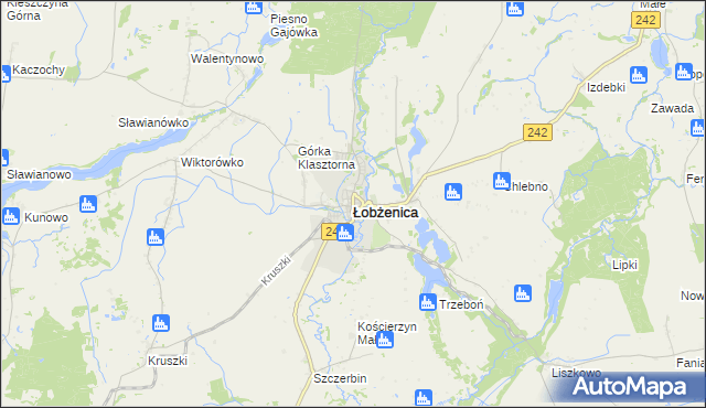 mapa Łobżenica, Łobżenica na mapie Targeo