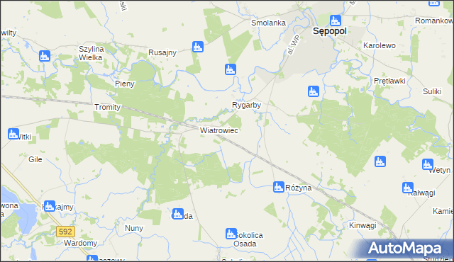 mapa Łobzowo gmina Sępopol, Łobzowo gmina Sępopol na mapie Targeo