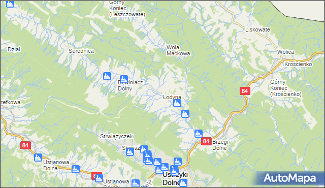 mapa Łodyna, Łodyna na mapie Targeo