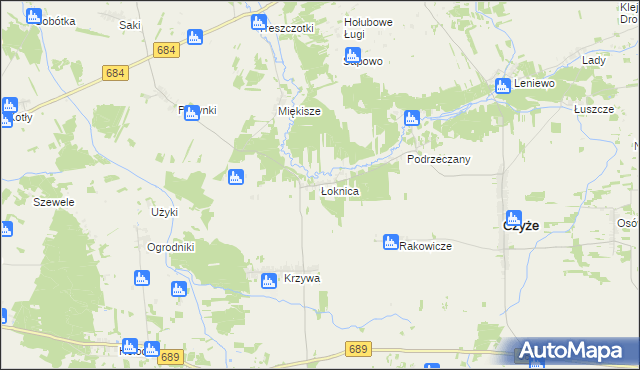 mapa Łoknica, Łoknica na mapie Targeo