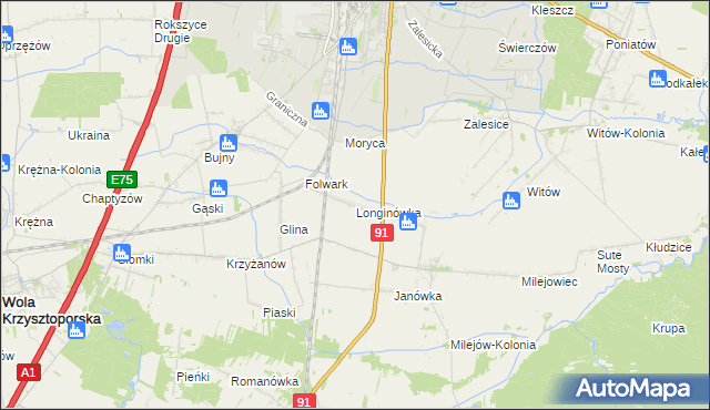 mapa Longinówka, Longinówka na mapie Targeo