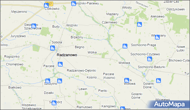 mapa Łoniewo gmina Radzanowo, Łoniewo gmina Radzanowo na mapie Targeo