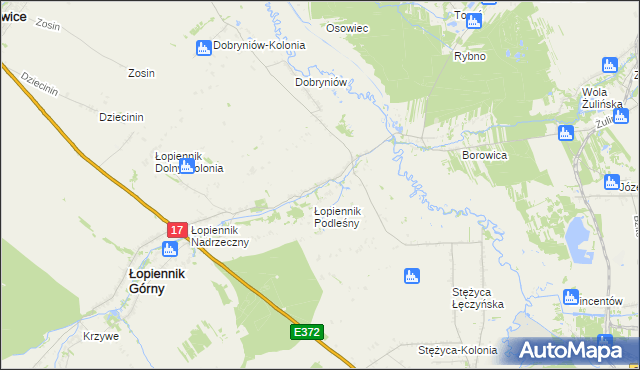 mapa Łopiennik Dolny, Łopiennik Dolny na mapie Targeo