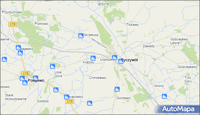 mapa Łopiszewo, Łopiszewo na mapie Targeo