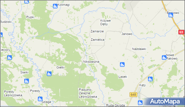 mapa Łosewo gmina Kolno, Łosewo gmina Kolno na mapie Targeo