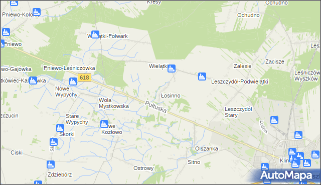 mapa Łosinno, Łosinno na mapie Targeo