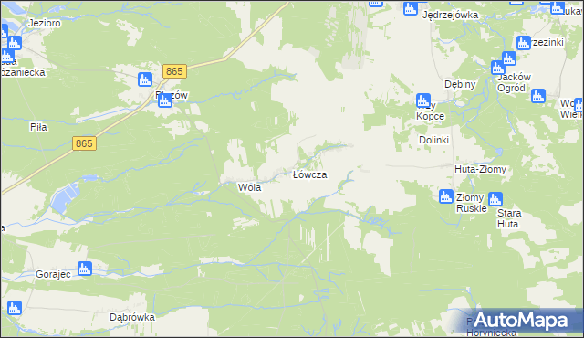 mapa Łówcza, Łówcza na mapie Targeo