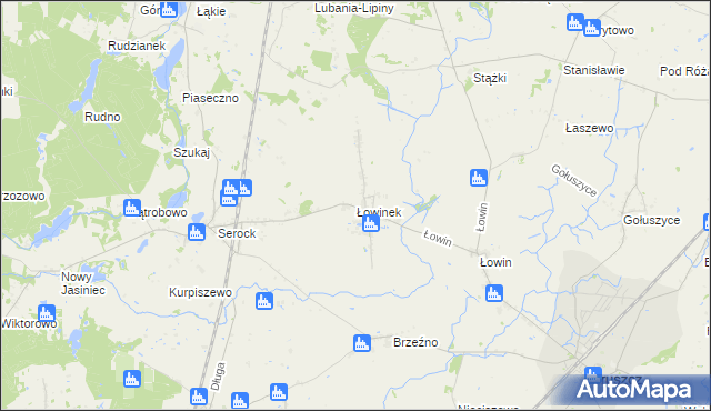 mapa Łowinek, Łowinek na mapie Targeo