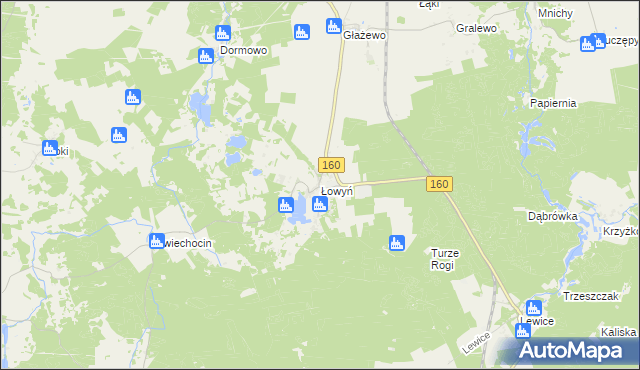 mapa Łowyń, Łowyń na mapie Targeo