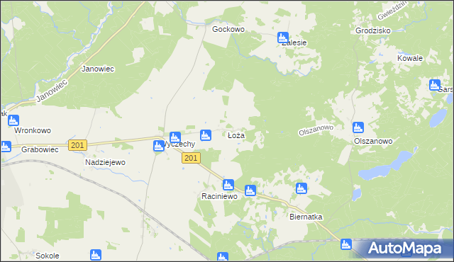 mapa Łoża, Łoża na mapie Targeo