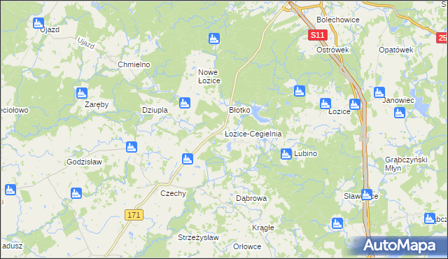 mapa Łozice-Cegielnia, Łozice-Cegielnia na mapie Targeo