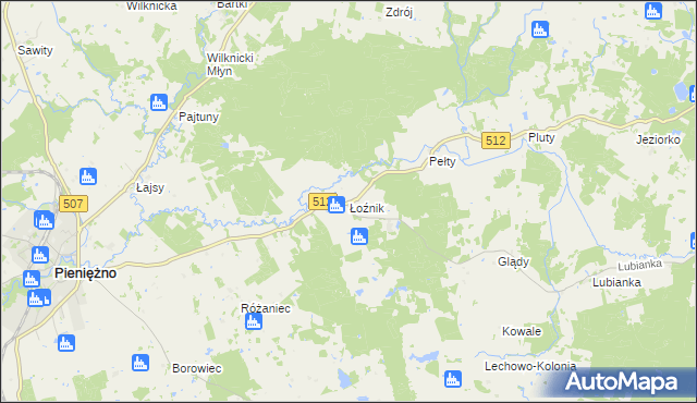 mapa Łoźnik, Łoźnik na mapie Targeo