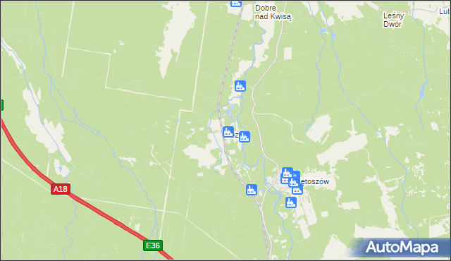 mapa Łozy gmina Żagań, Łozy gmina Żagań na mapie Targeo