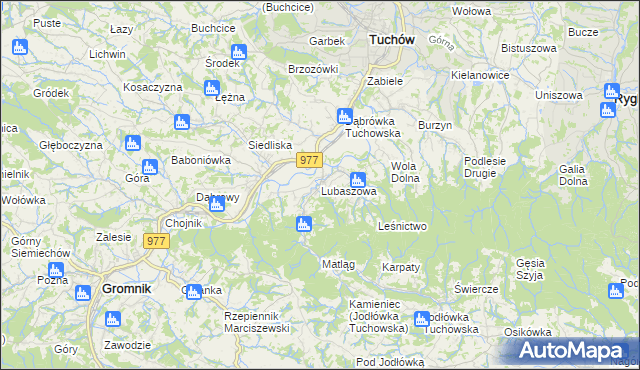 mapa Lubaszowa, Lubaszowa na mapie Targeo