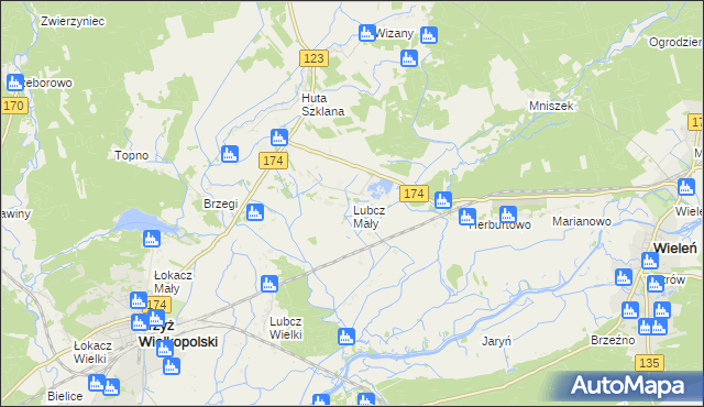 mapa Lubcz Mały, Lubcz Mały na mapie Targeo