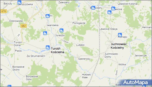 mapa Lubejki, Lubejki na mapie Targeo