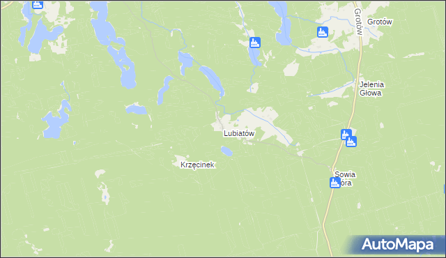 mapa Lubiatów gmina Drezdenko, Lubiatów gmina Drezdenko na mapie Targeo