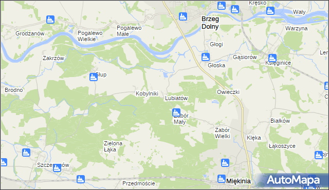 mapa Lubiatów gmina Miękinia, Lubiatów gmina Miękinia na mapie Targeo