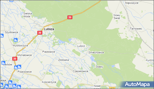 mapa Lubicz gmina Lubsza, Lubicz gmina Lubsza na mapie Targeo