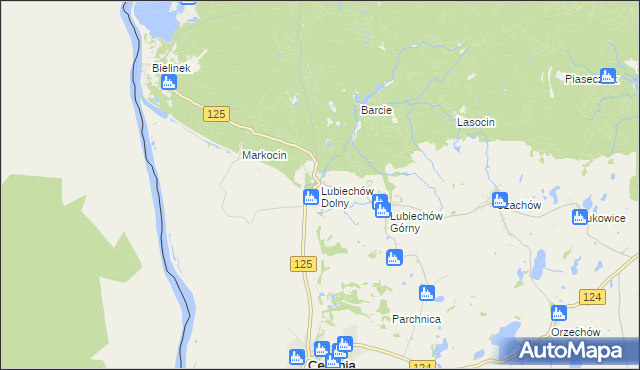 mapa Lubiechów Dolny, Lubiechów Dolny na mapie Targeo