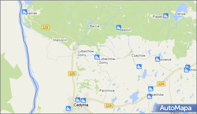 mapa Lubiechów Górny, Lubiechów Górny na mapie Targeo