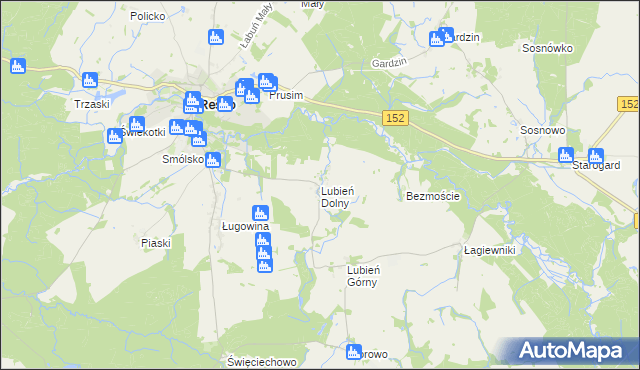 mapa Lubień Dolny, Lubień Dolny na mapie Targeo