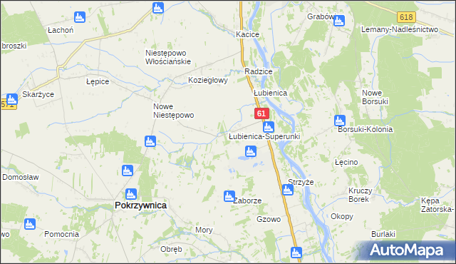 mapa Łubienica-Superunki, Łubienica-Superunki na mapie Targeo