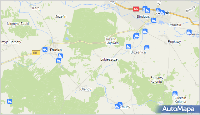 mapa Lubieszcze, Lubieszcze na mapie Targeo