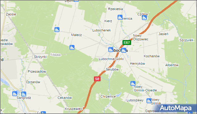 mapa Lubochnia-Górki, Lubochnia-Górki na mapie Targeo