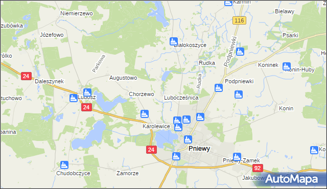 mapa Lubocześnica, Lubocześnica na mapie Targeo