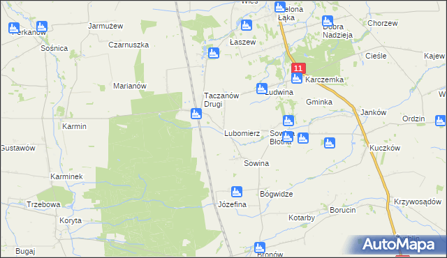 mapa Lubomierz gmina Pleszew, Lubomierz gmina Pleszew na mapie Targeo
