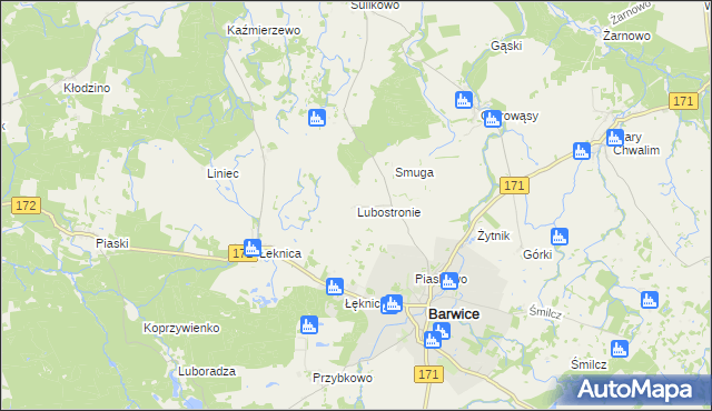 mapa Lubostronie, Lubostronie na mapie Targeo