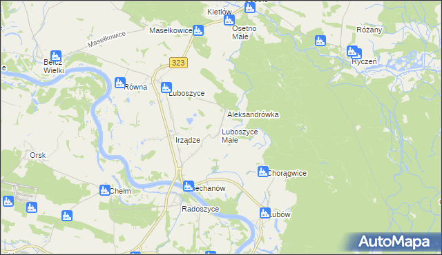 mapa Luboszyce Małe, Luboszyce Małe na mapie Targeo