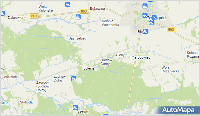 mapa Luchów Górny, Luchów Górny na mapie Targeo