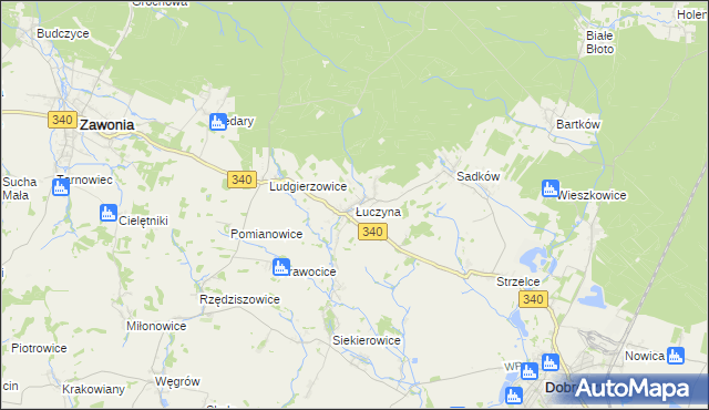 mapa Łuczyna, Łuczyna na mapie Targeo