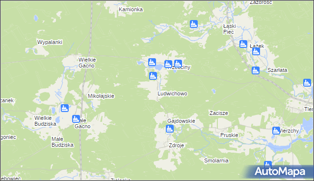 mapa Ludwichowo gmina Cekcyn, Ludwichowo gmina Cekcyn na mapie Targeo