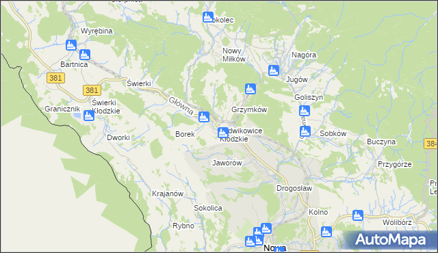 mapa Ludwikowice Kłodzkie, Ludwikowice Kłodzkie na mapie Targeo