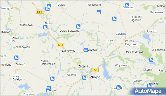 mapa Łukaszewo gmina Zbójno, Łukaszewo gmina Zbójno na mapie Targeo