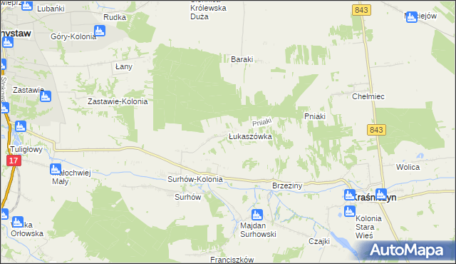 mapa Łukaszówka gmina Kraśniczyn, Łukaszówka gmina Kraśniczyn na mapie Targeo