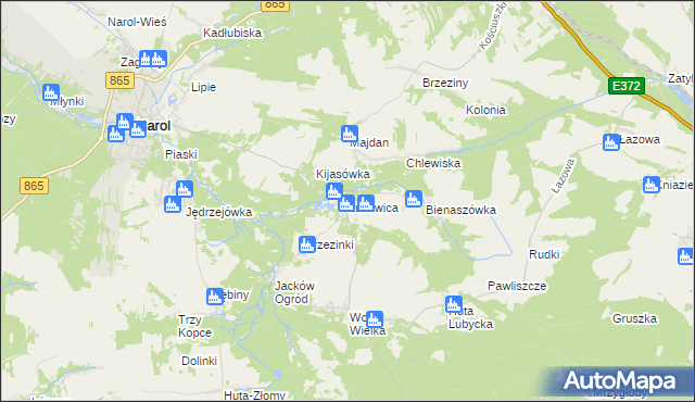 mapa Łukawica gmina Narol, Łukawica gmina Narol na mapie Targeo