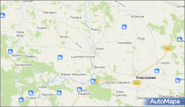 mapa Łukomie gmina Rościszewo, Łukomie gmina Rościszewo na mapie Targeo