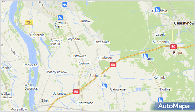 mapa Łukówiec gmina Karczew, Łukówiec gmina Karczew na mapie Targeo