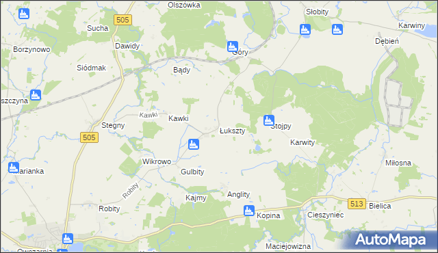 mapa Łukszty, Łukszty na mapie Targeo