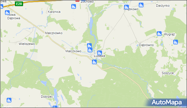 mapa Łupawa, Łupawa na mapie Targeo