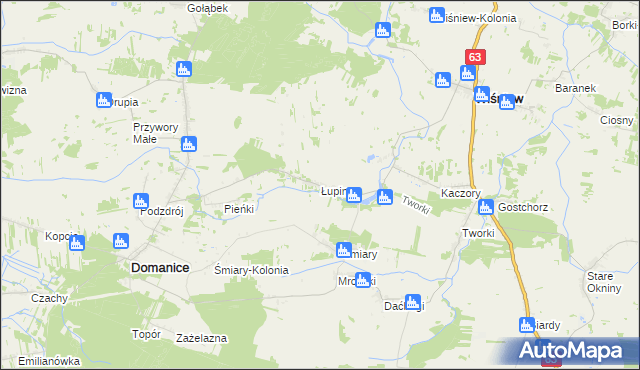 mapa Łupiny gmina Wiśniew, Łupiny gmina Wiśniew na mapie Targeo