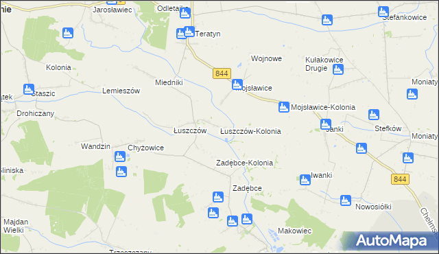 mapa Łuszczów-Kolonia gmina Uchanie, Łuszczów-Kolonia gmina Uchanie na mapie Targeo