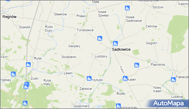 mapa Lutobory, Lutobory na mapie Targeo