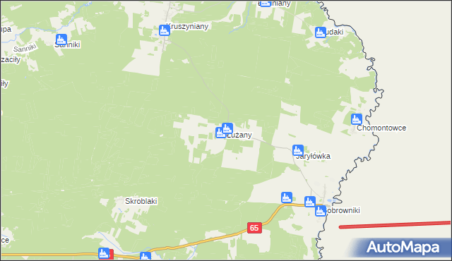 mapa Łużany, Łużany na mapie Targeo