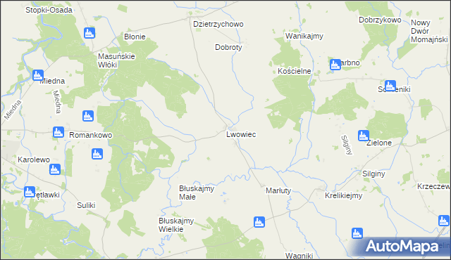 mapa Lwowiec, Lwowiec na mapie Targeo