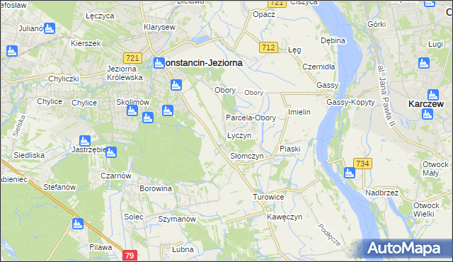 mapa Łyczyn gmina Konstancin-Jeziorna, Łyczyn gmina Konstancin-Jeziorna na mapie Targeo